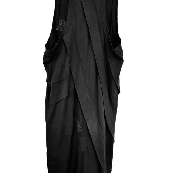 CLU x ANTHROPOLOGIE Black Layer Tiered Stretch Cotton Midi Bodycon Racer… - Picture 9 of 11